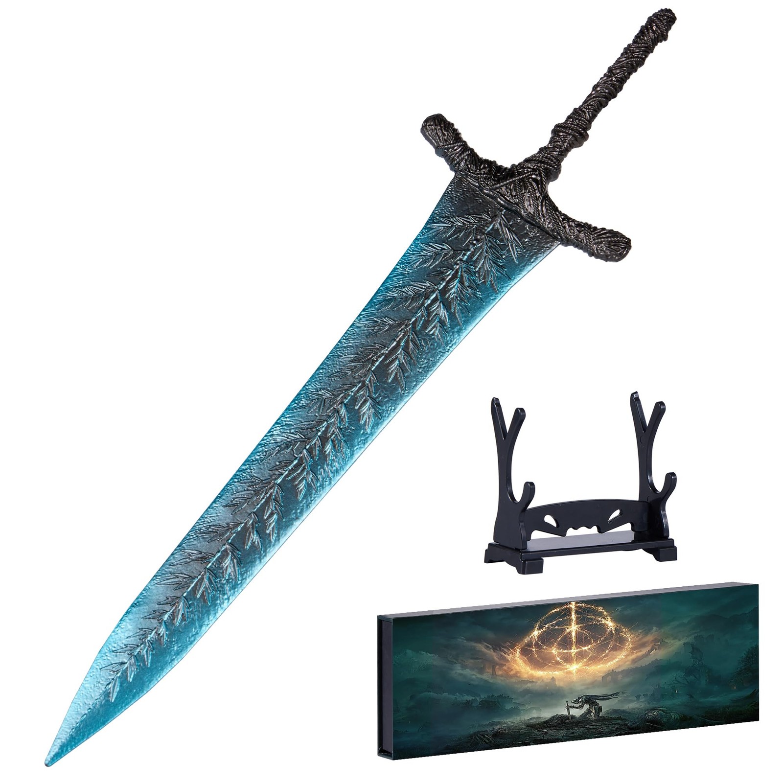 Elden Ring Dark Moon Greatsword Straight Knight's Sword Model 11.8-Inch Metal...