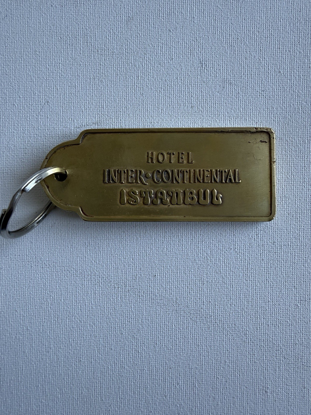 Vintage Hotel Inter-Continental Istanbul Turkey Brass Room Key Chain Room 1409