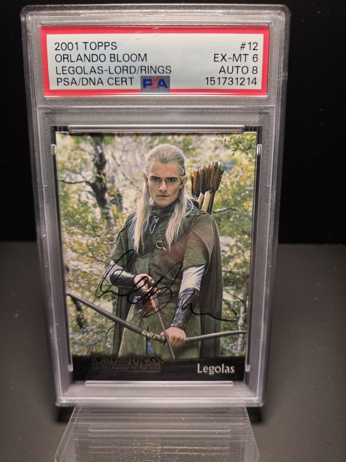2001 Topps Orlando Bloom RC Legolas Lord Of The Rings PSA/DNA 6/8 BGS auth Bonus