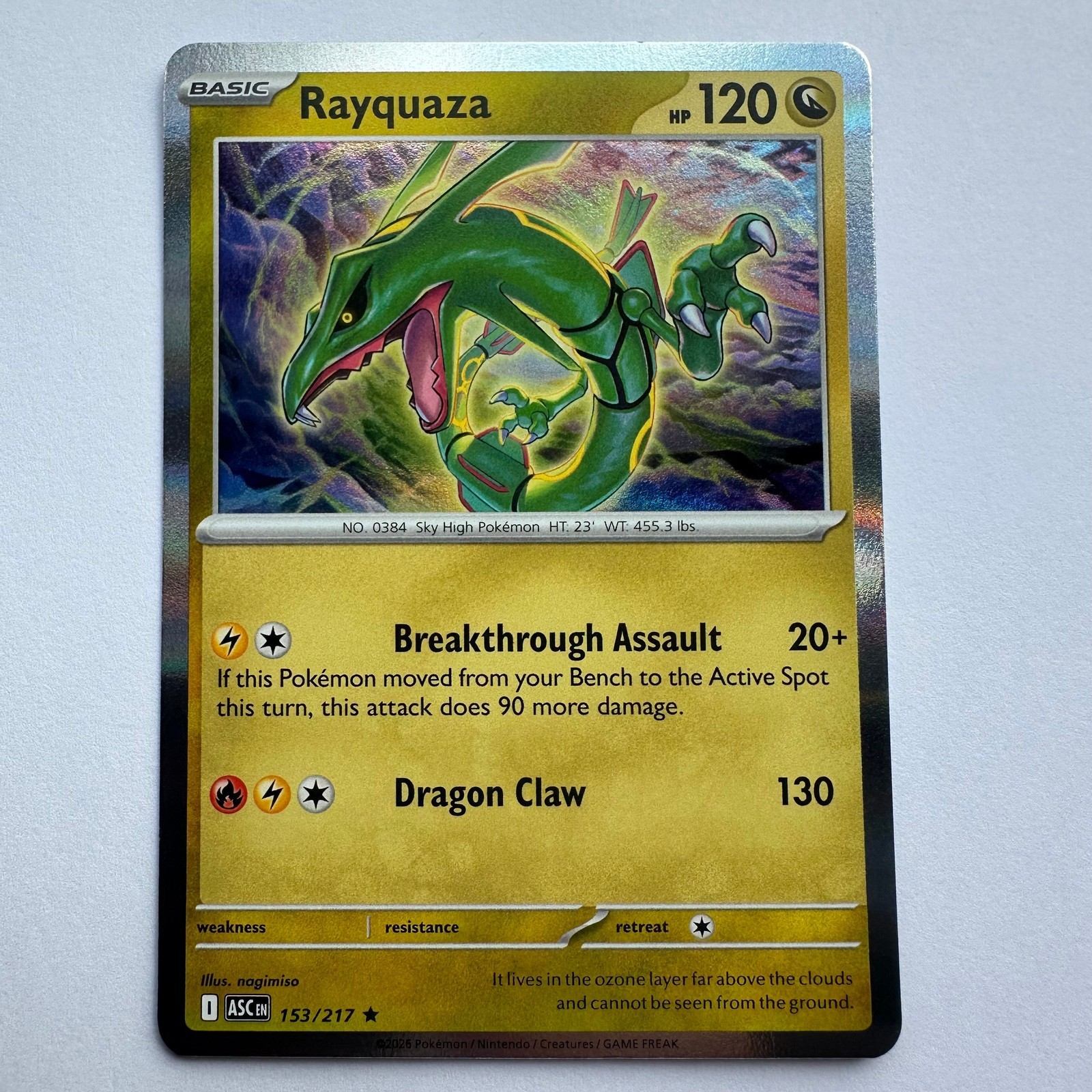 Rayquaza 153/217 Ascended Heroes Pokemon TCG Holo Rare NM Near Mint