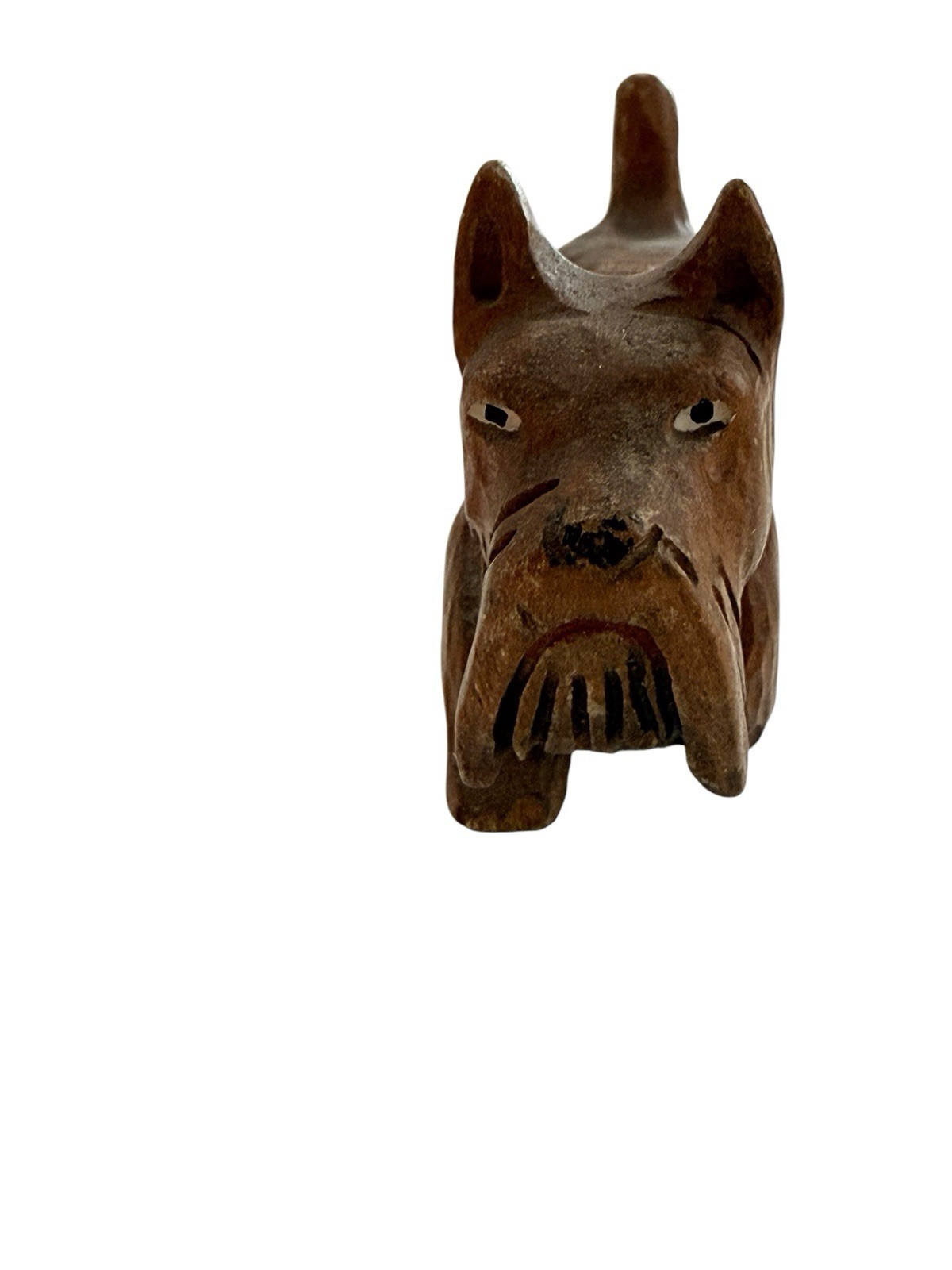 Hand Carved Wooden Miniature Scotty Terrier Dog Figurine 2.5” Wood Figure