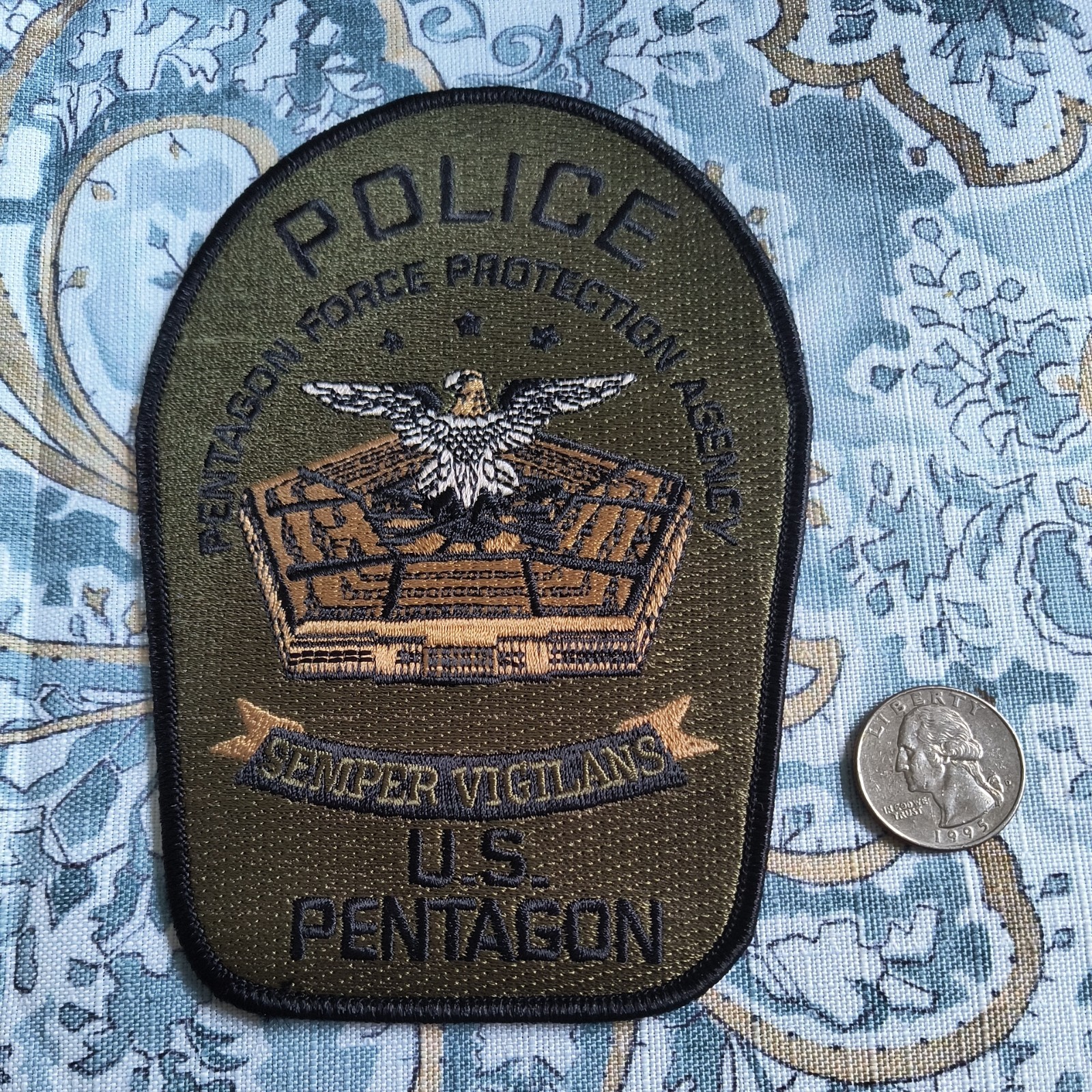 U.S. PENTAGON FORCE PROTECTION AGENCY POLICE PATCH-Green Subdued ERT U.S. PENTAGON FORCE PROTECTION AGENCY POLICE PATCH-Green Subdued ERT