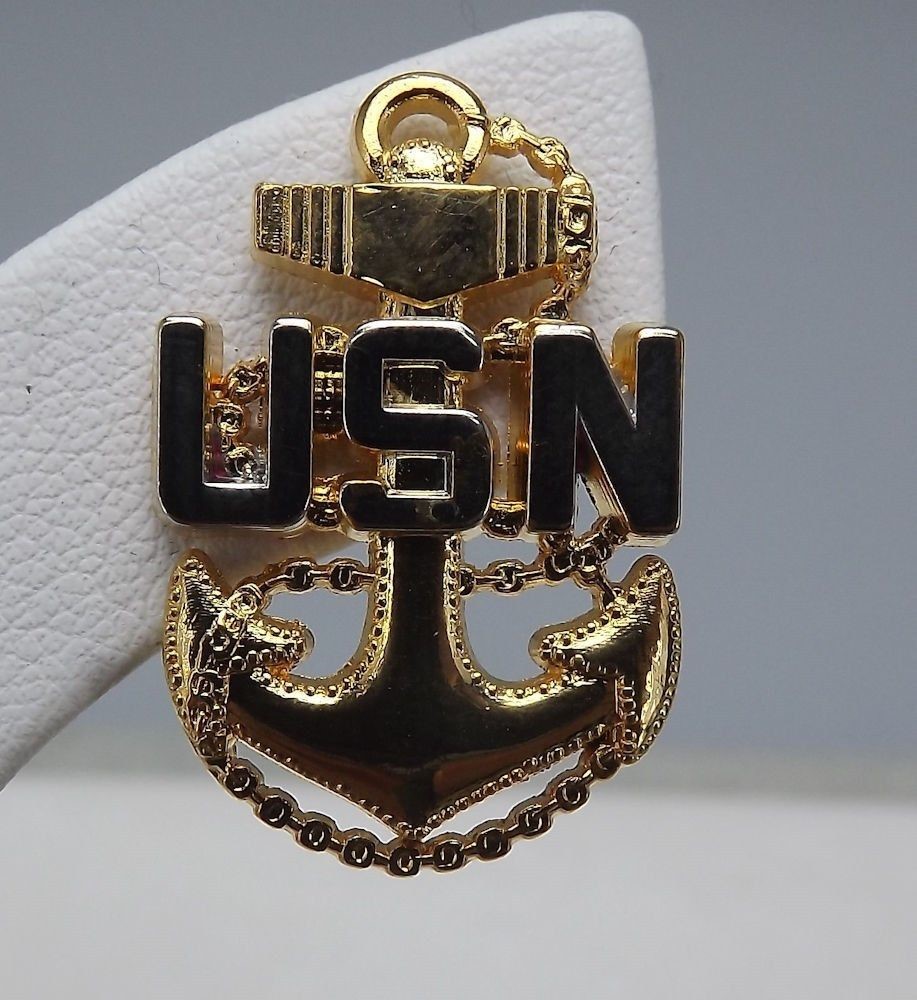 FREE SHIP Lapel pin NEW Badge USN Navy Chief Petty Officer 1-1/8