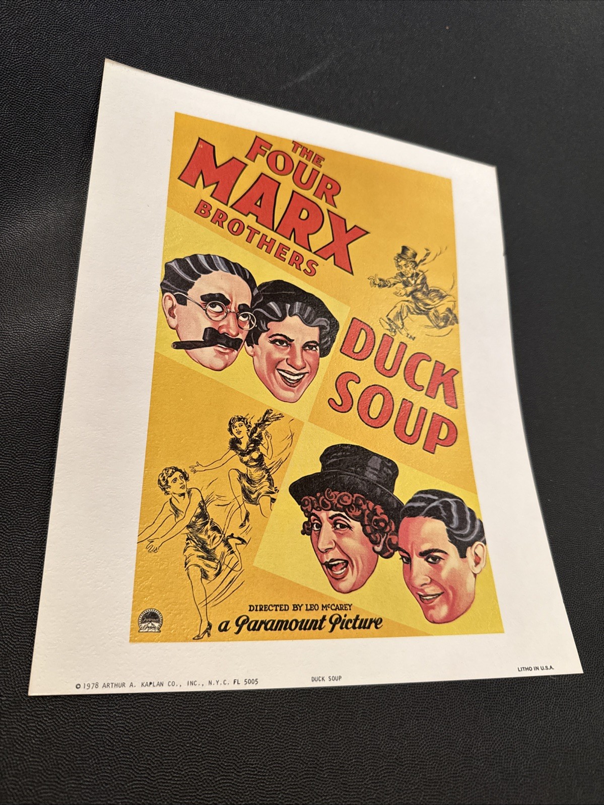 Arthur A. Kaplan Lithograph Litho 1978 Four Marx Brothers Duck Soup Poster