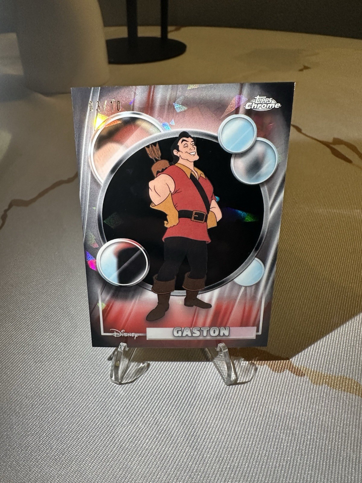 2026 Topps Chrome Disney Sapphire Beauty and the Beast - Gaston Black 03/10