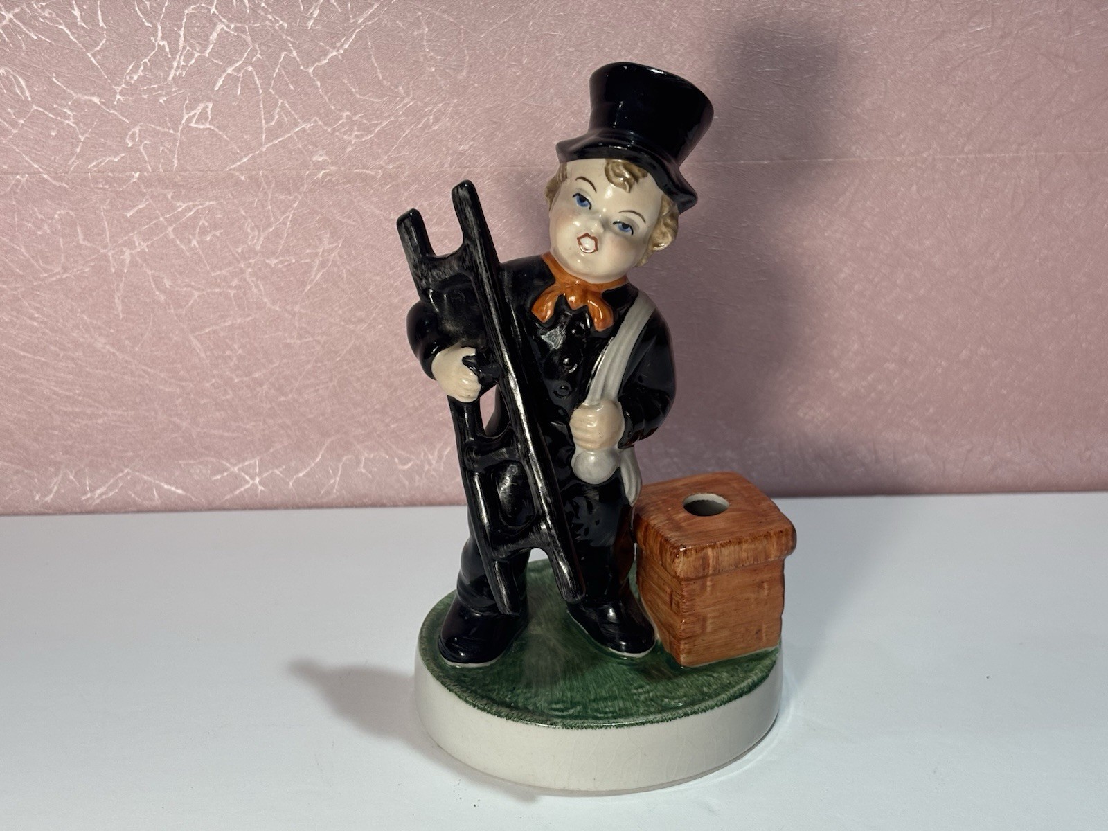 Vintage Cortendorf Germany Chimney Sweep Figurine Ceramic Bud Vase Handarbeit K