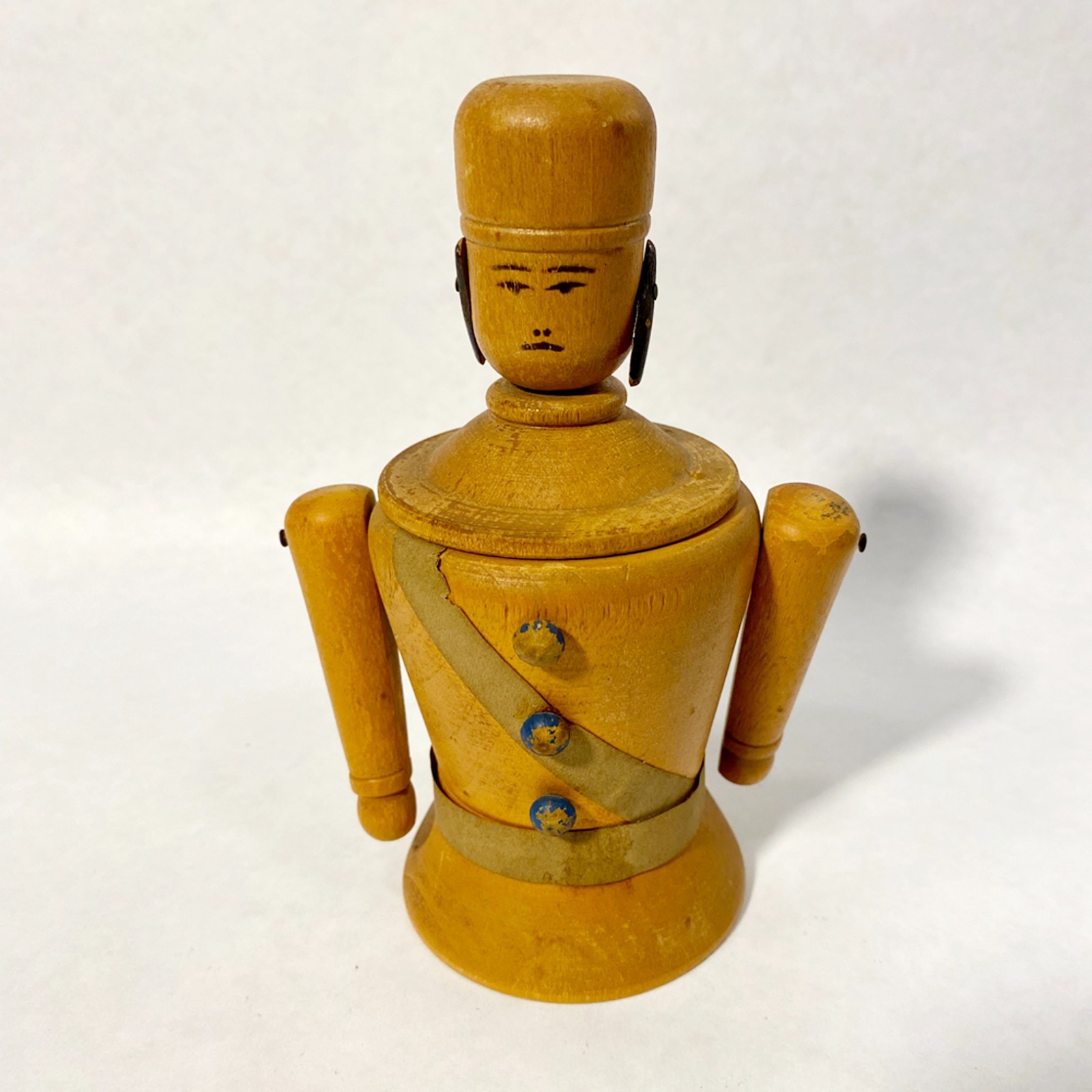 French Forties Wooden Toy Soldier Container