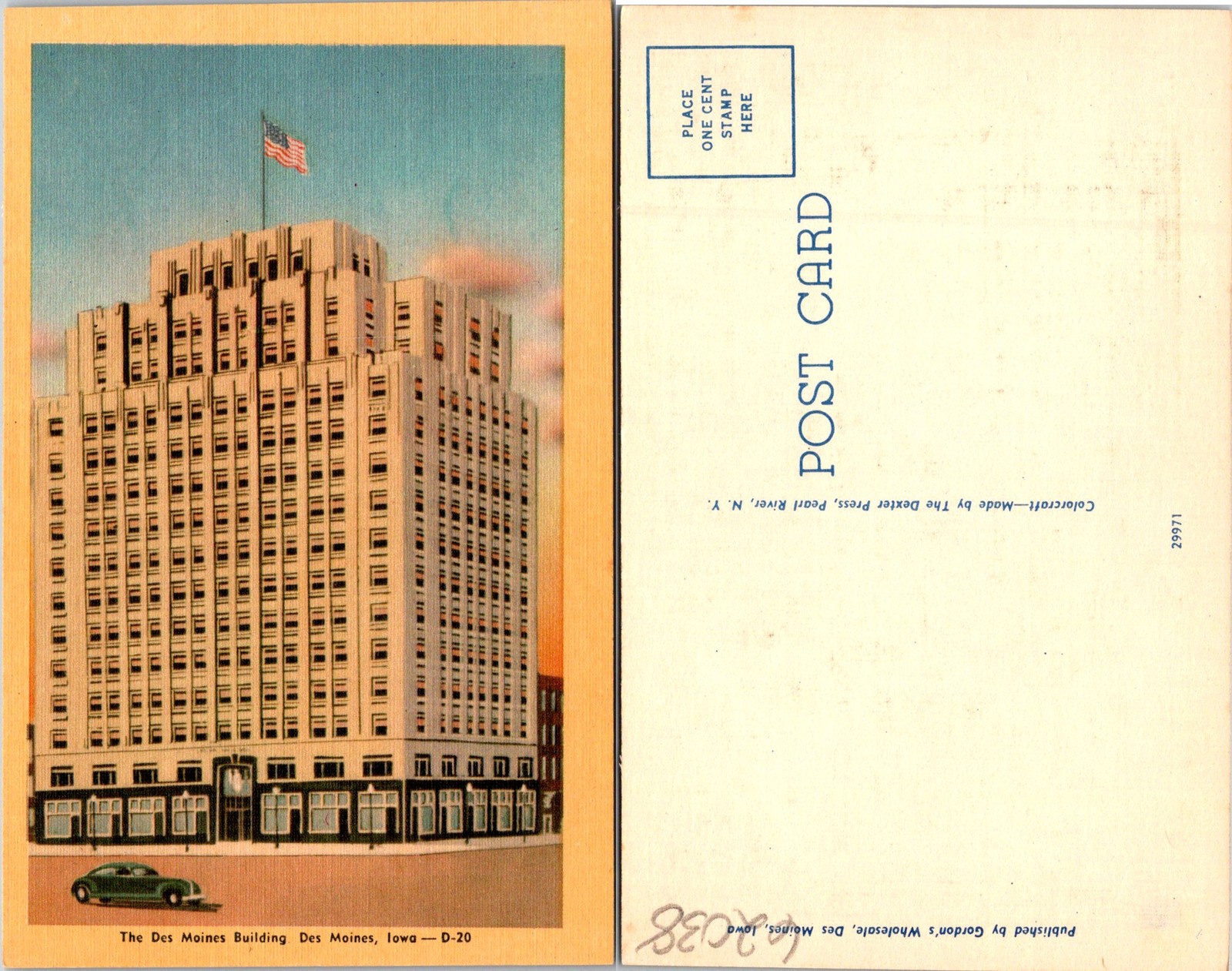 Des Moines IA Des Moines Building Postcard 62038