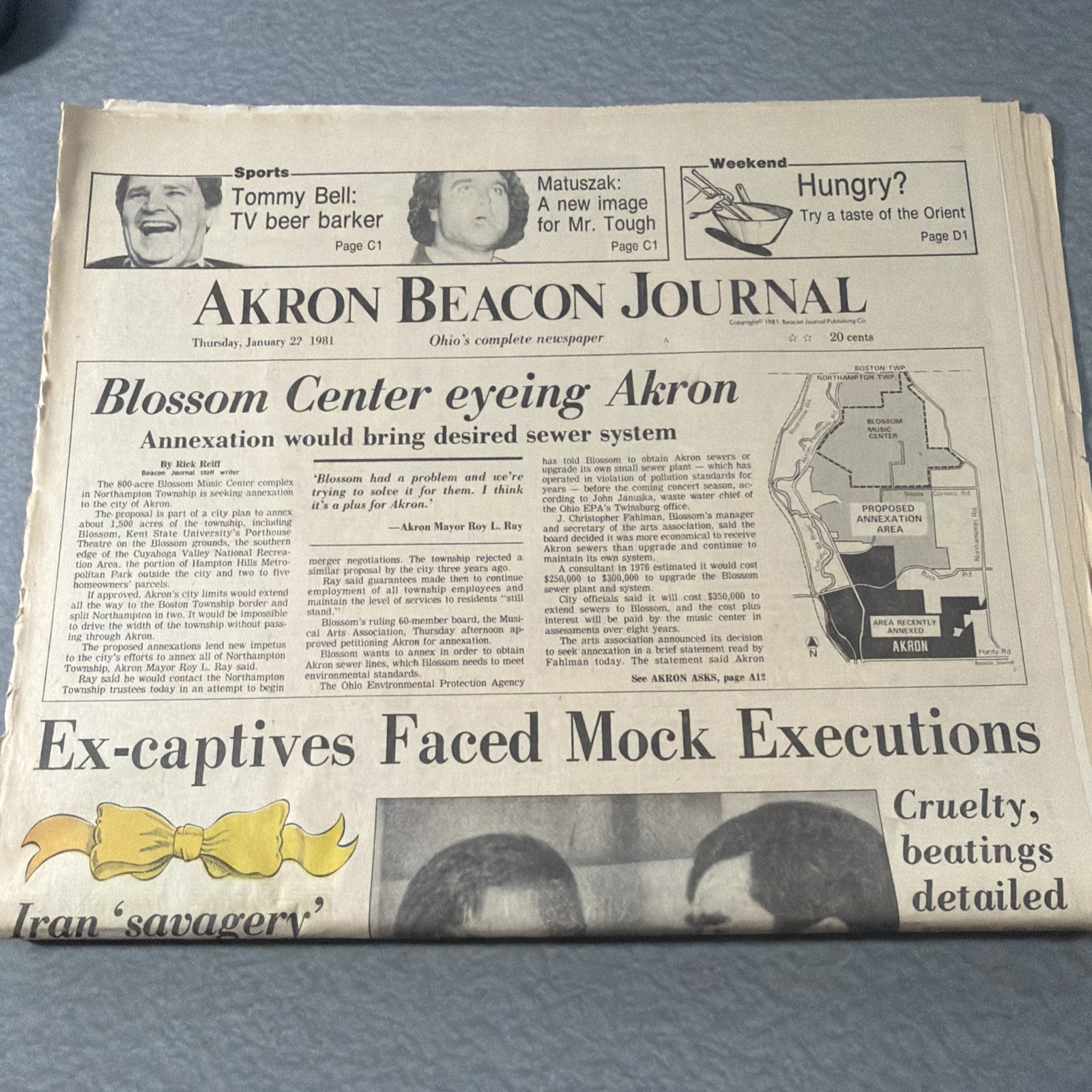 Vintage Jan 22, 1981 Akron Beacon Journal Iran Hostages section A only