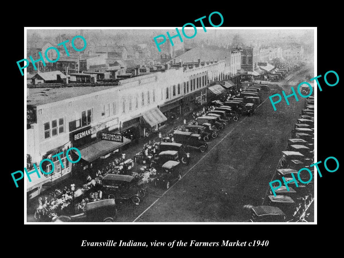 Evansville Indiana View Of The Farmers Market c1940 Old Large Historic Photo