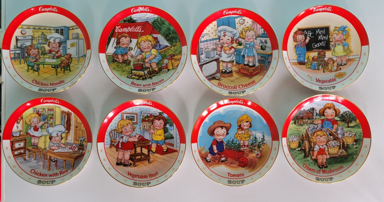Campbell\'s Soup Kids Numbered Collector Plates 1994 Danbury Mint Set of 8 VTG
