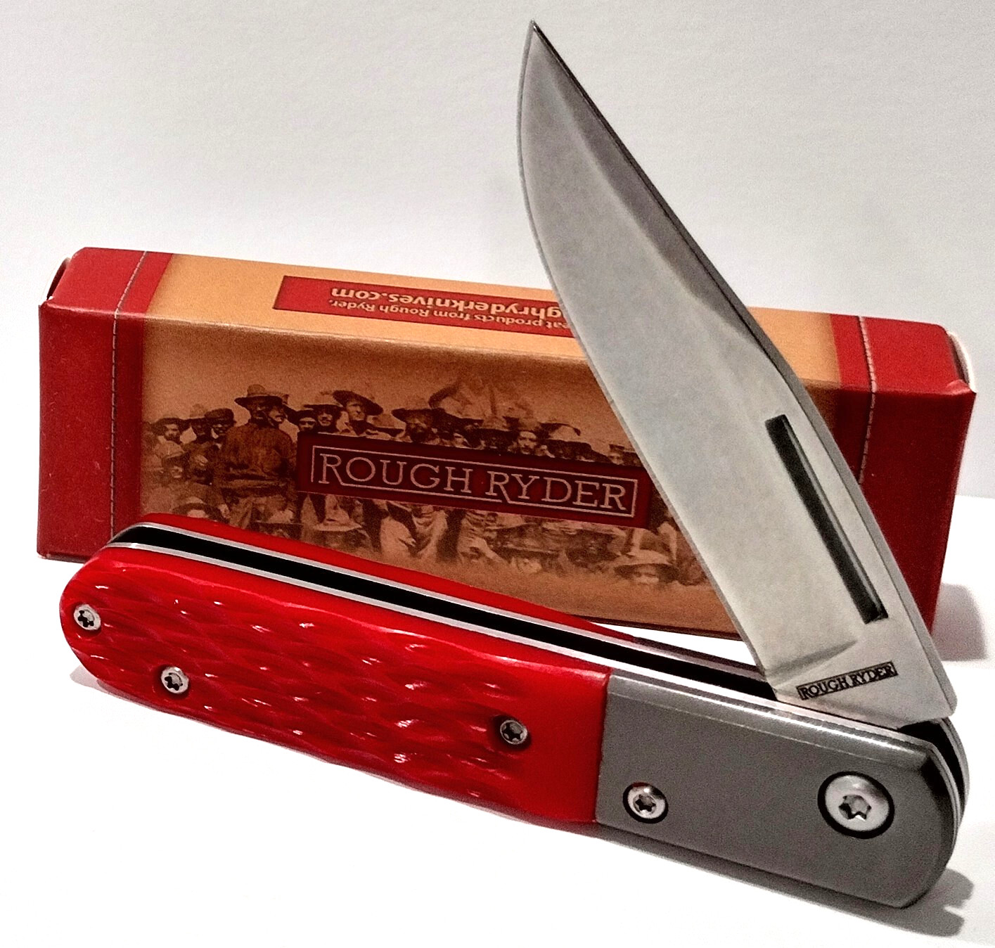 Rough Ryder Red Jigged Bone Barlow Clip Point Blade Folding Pocket Knife RR2612 Rough Ryder Red Jigged Bone Barlow Clip Point Blade Folding Pocket Knife RR2612