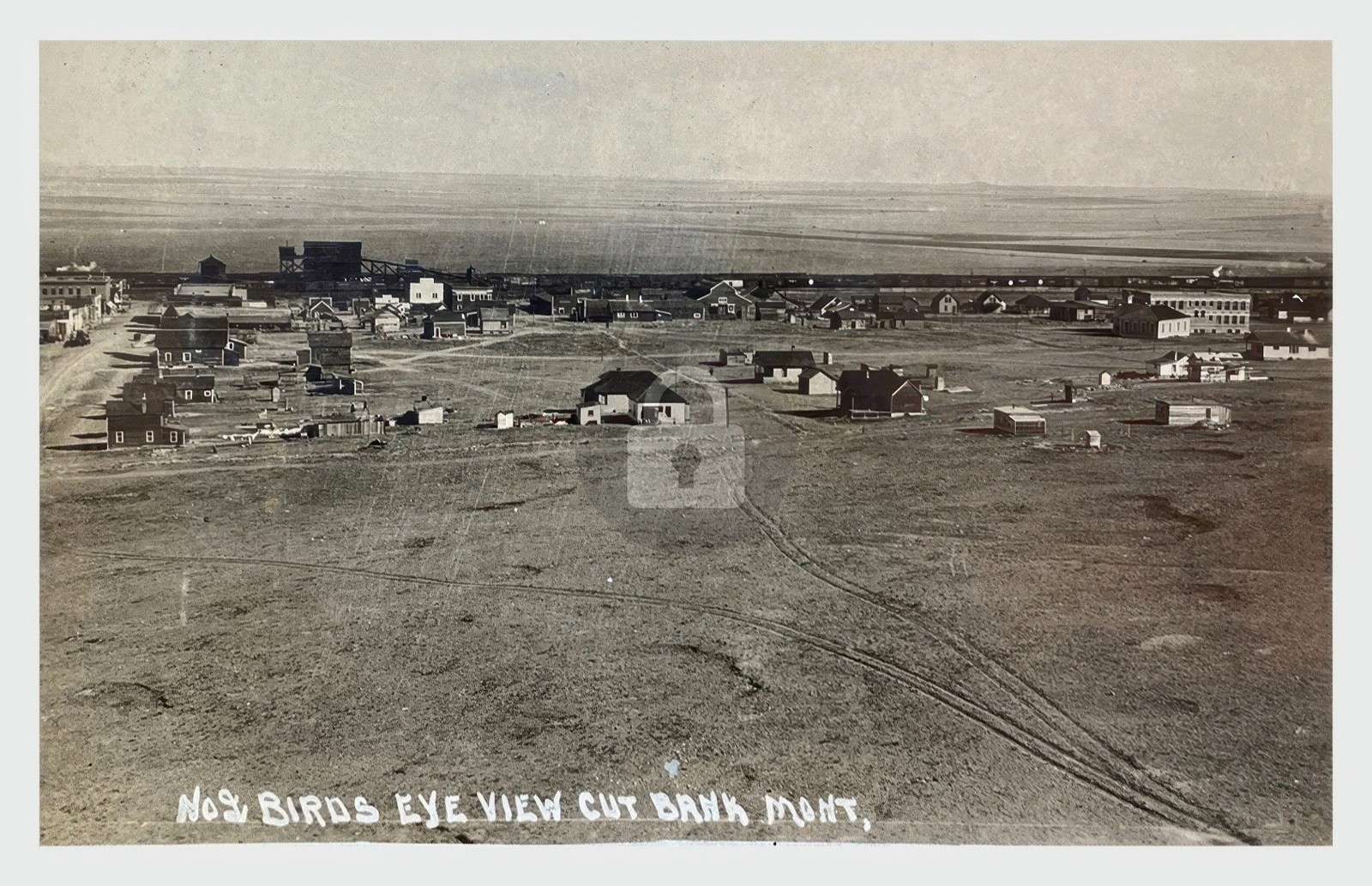 Cut Bank MT Montana Birds eye view MT RPPC Photo Postcard COPY