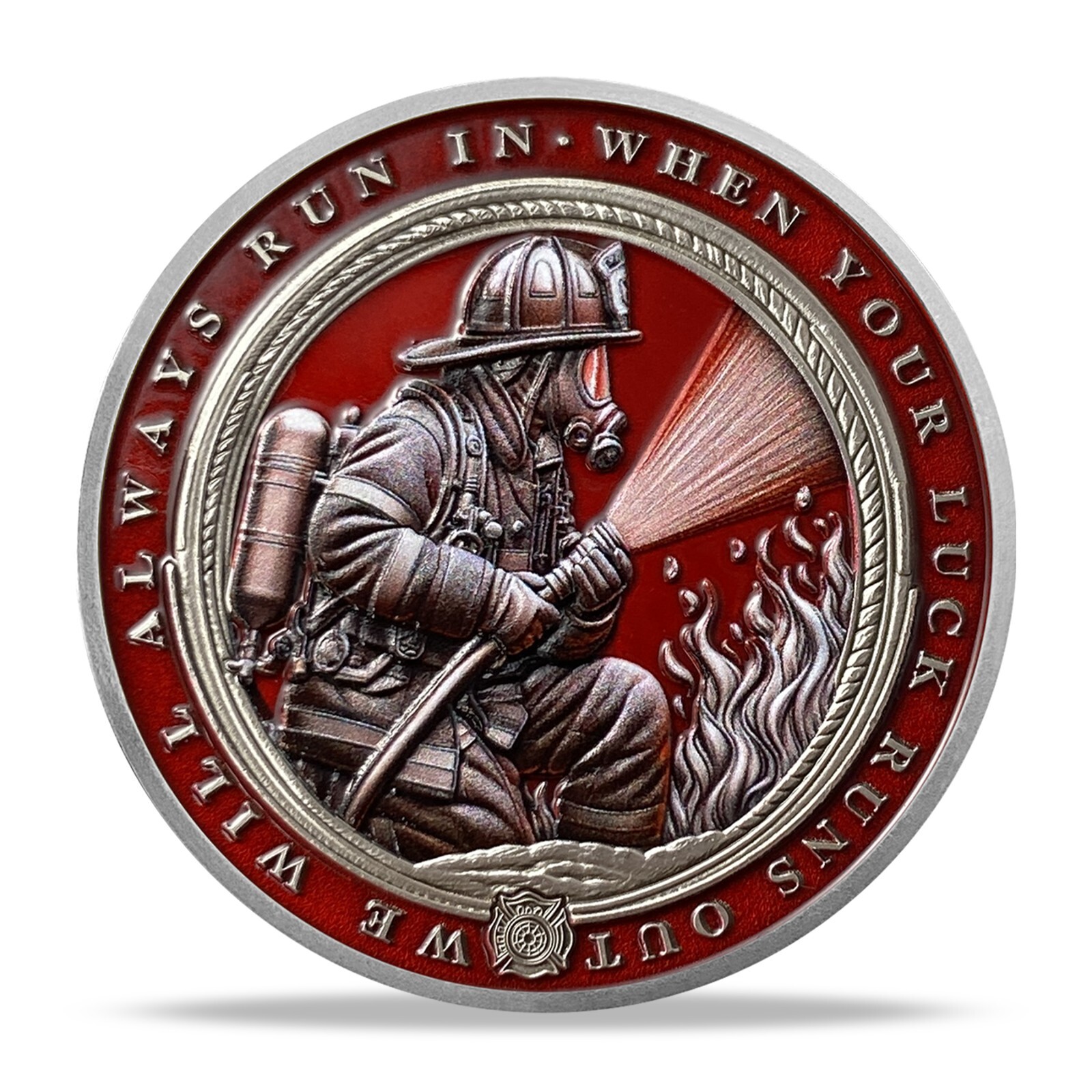 3D Heroic Firefighter Challenge Coin Prayer Coin Fireman Medallion Gifts For Men