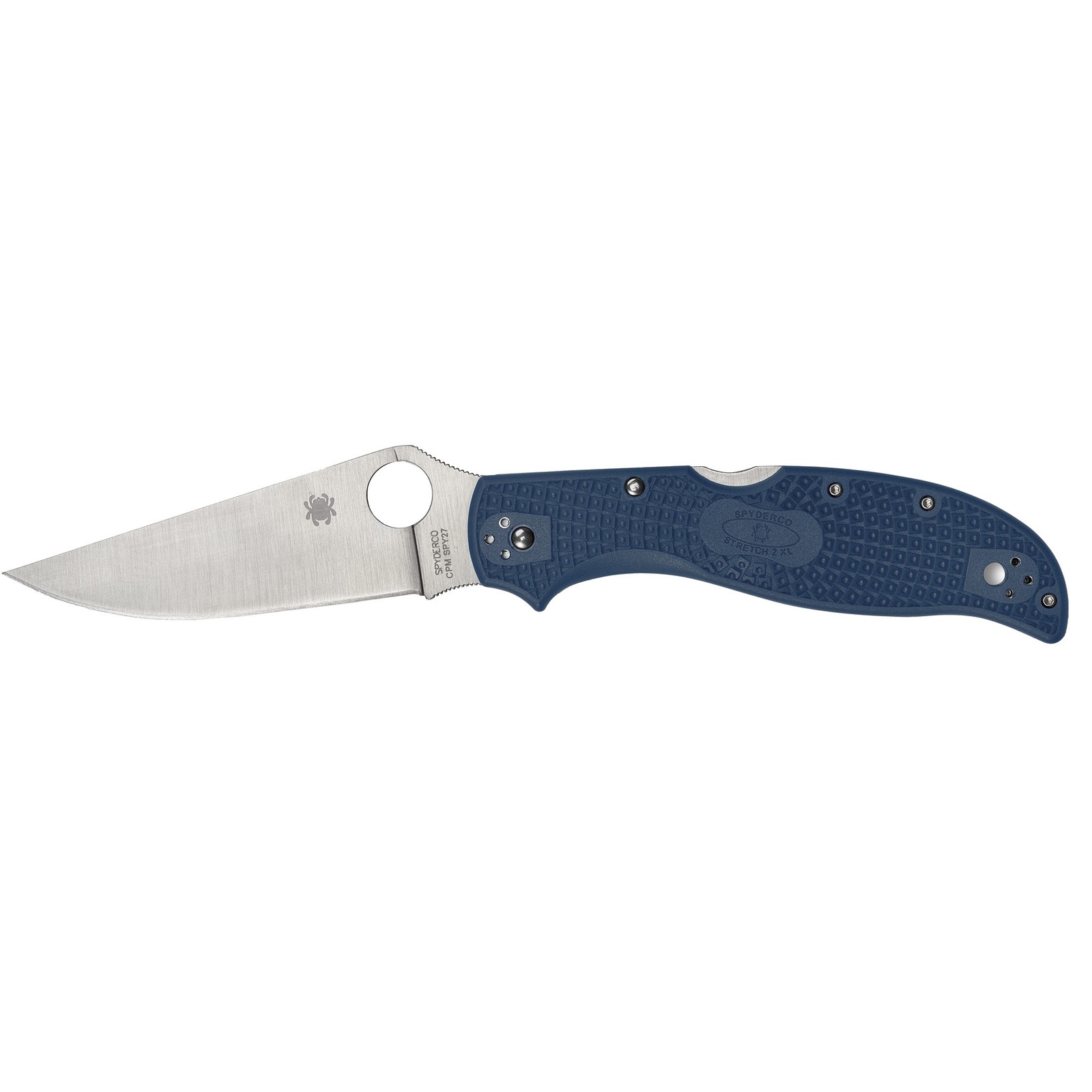Spyderco Stretch 2 XL Folding Knife CPM SPY27 3.99in Blue FRN Lockback C258PCBL
