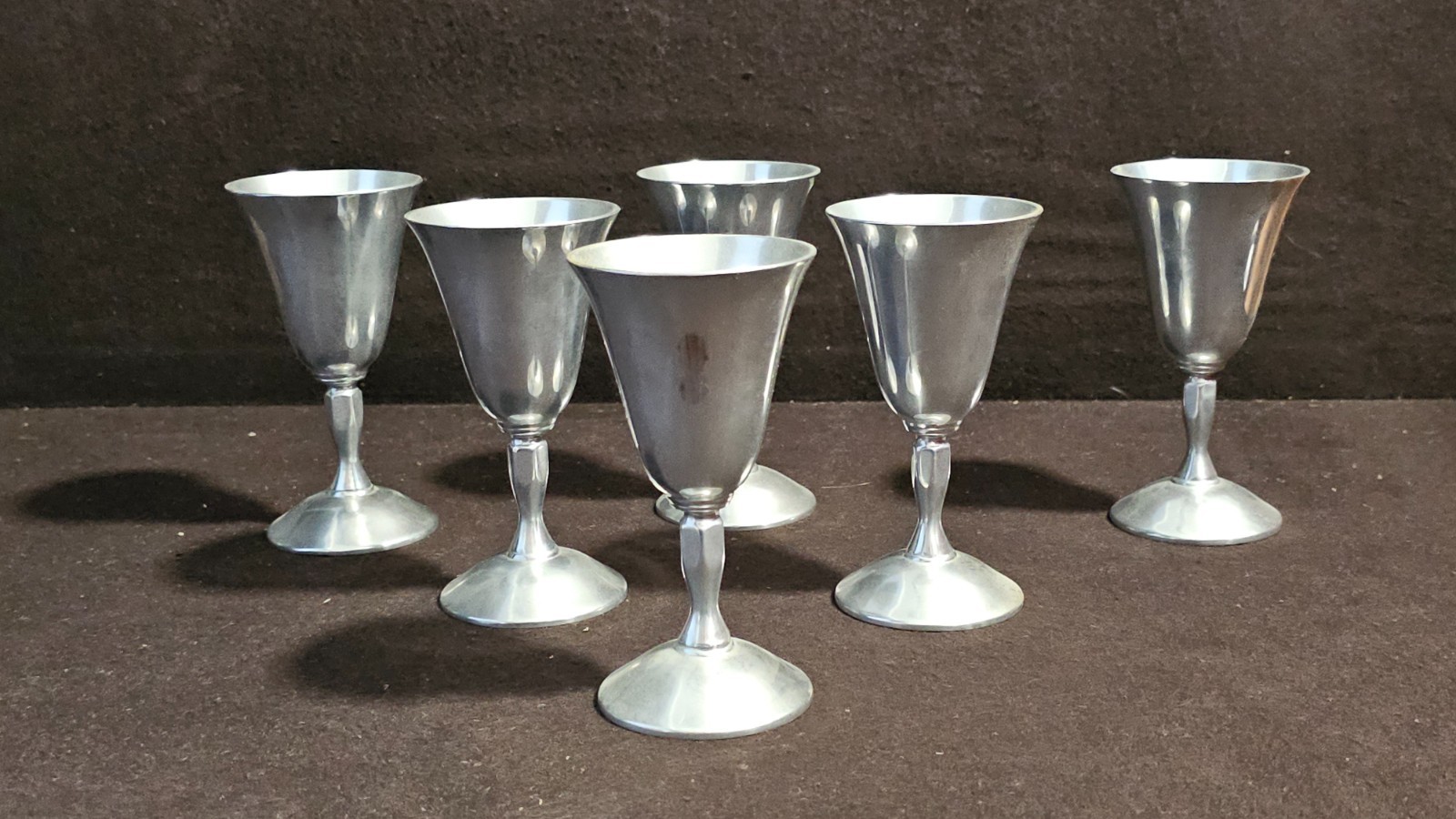 Set 6 Vintage Plator Silverstone Spain Silverplate Wine Cordial Goblets 5.25\