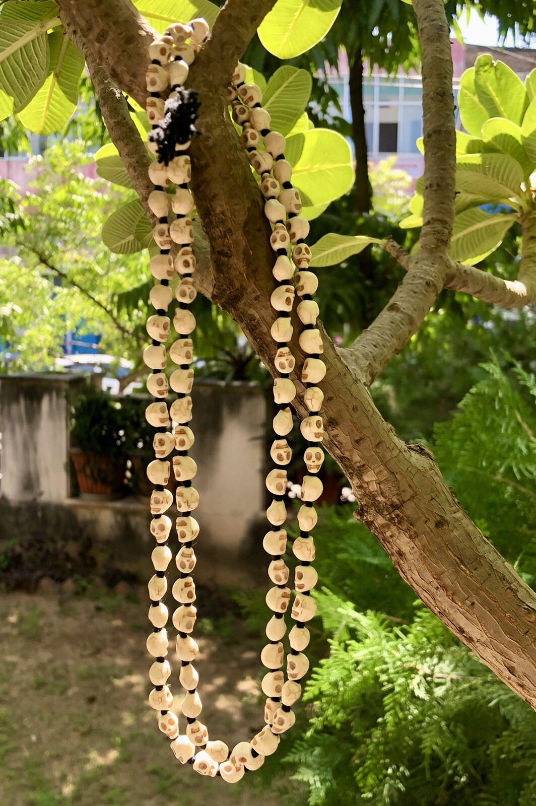 Goddess KALI Nar Mund Mala ROSARY Carved Skull 108+1 Prayer Beads 8mm size 40 \