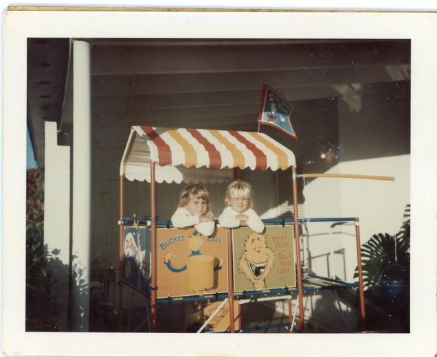 Vtg 1971 Found Polaroid Land Photo Children on Dr Suess Playset Bean Bag Eater