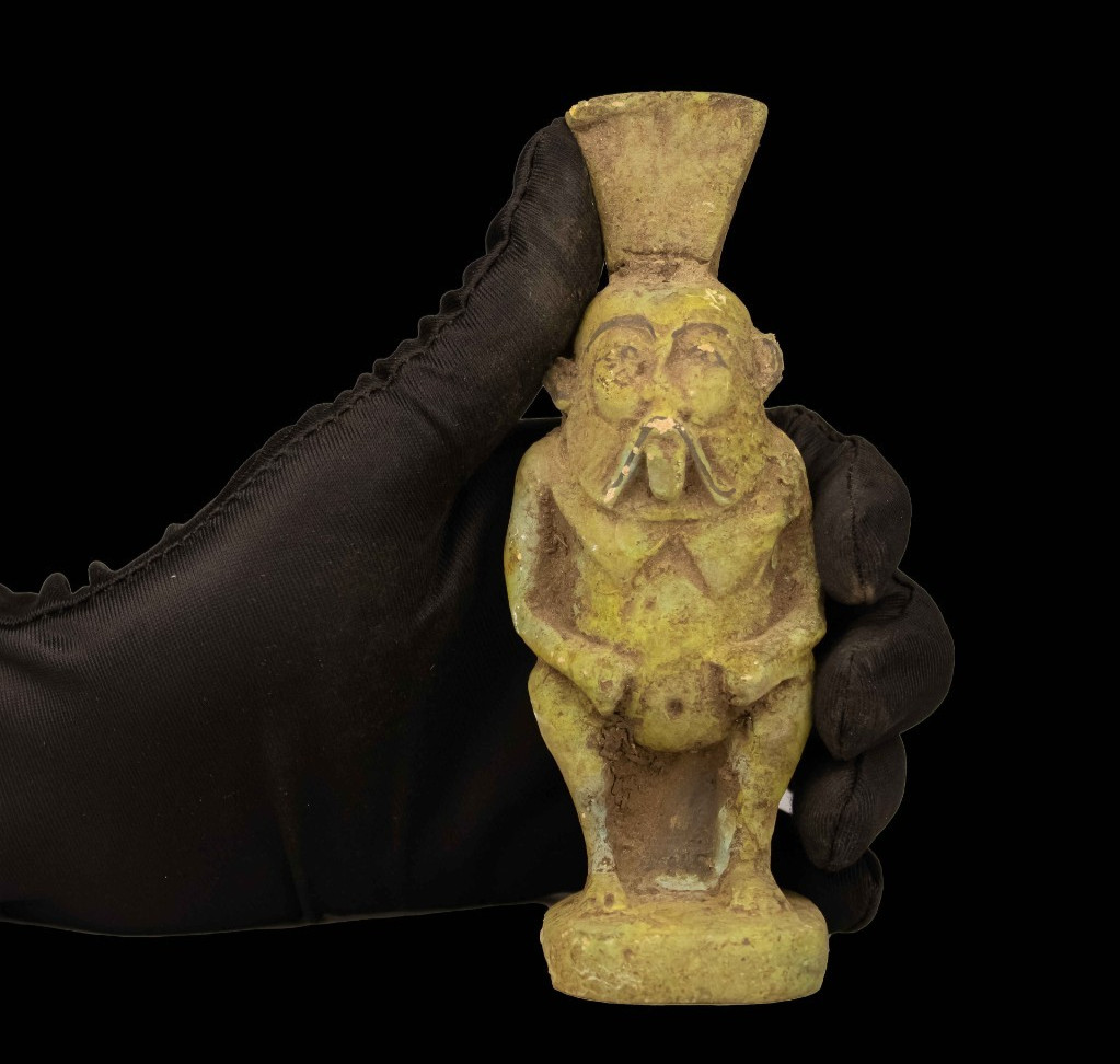 Ancient Egyptian God Bes Statue Rare Pharaonic Protective Deity Figurine BC