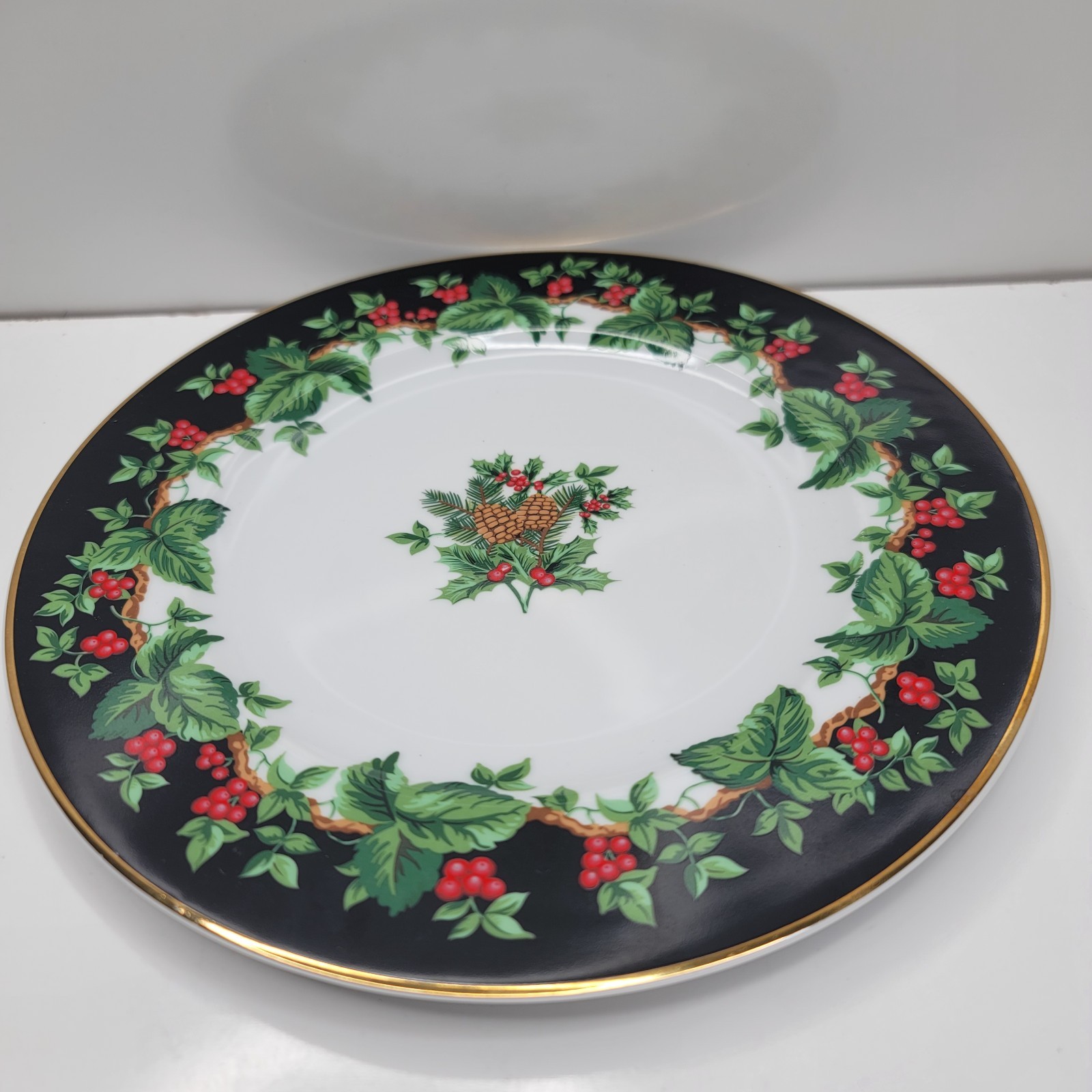 Vintage Holiday Bouquet By Waverly  Dinner Plates Soup Bowls Christmas 4062549