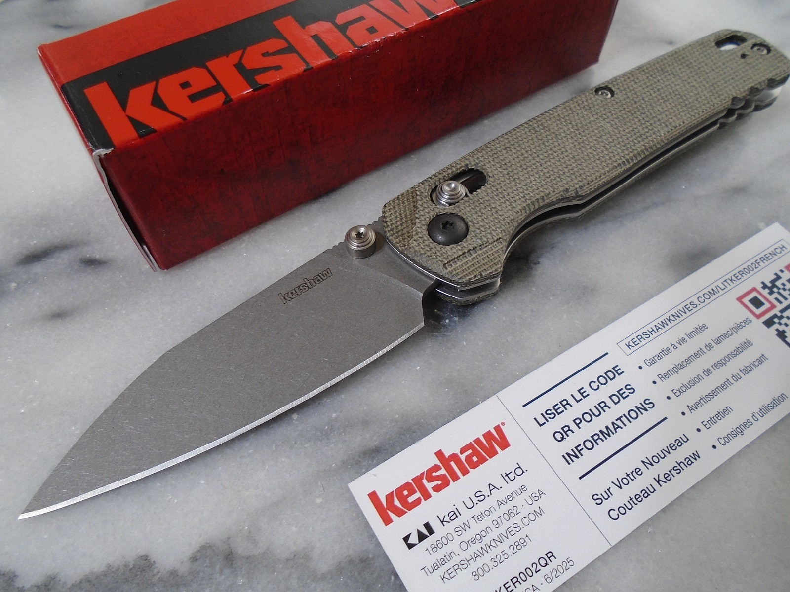 Kershaw Bel Air Ball Bearing Pivot Duralock Pocket Knife Magnacut Micarta USA