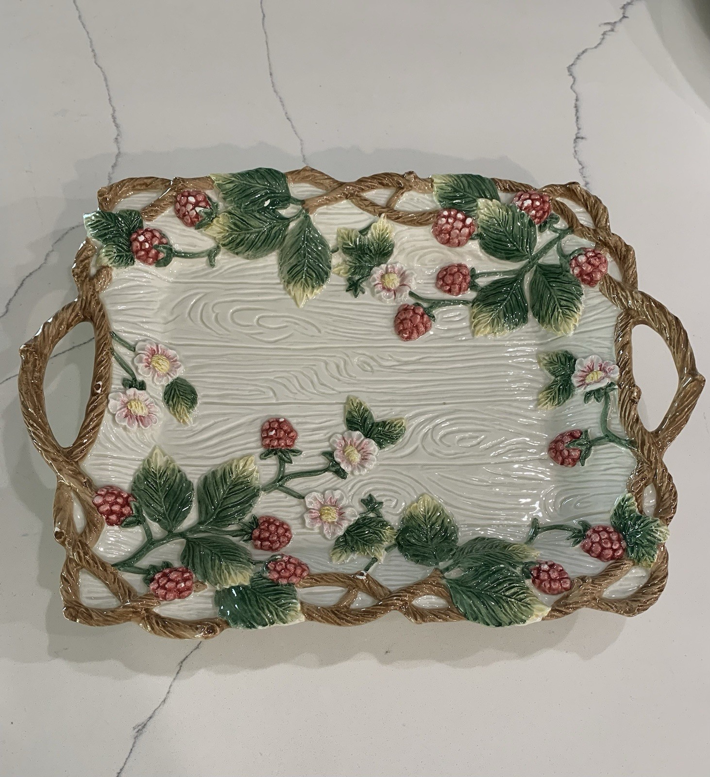 Fitz & Floyd English Garden, Berry Rectangular Platter. 10”L x 9.5”W.