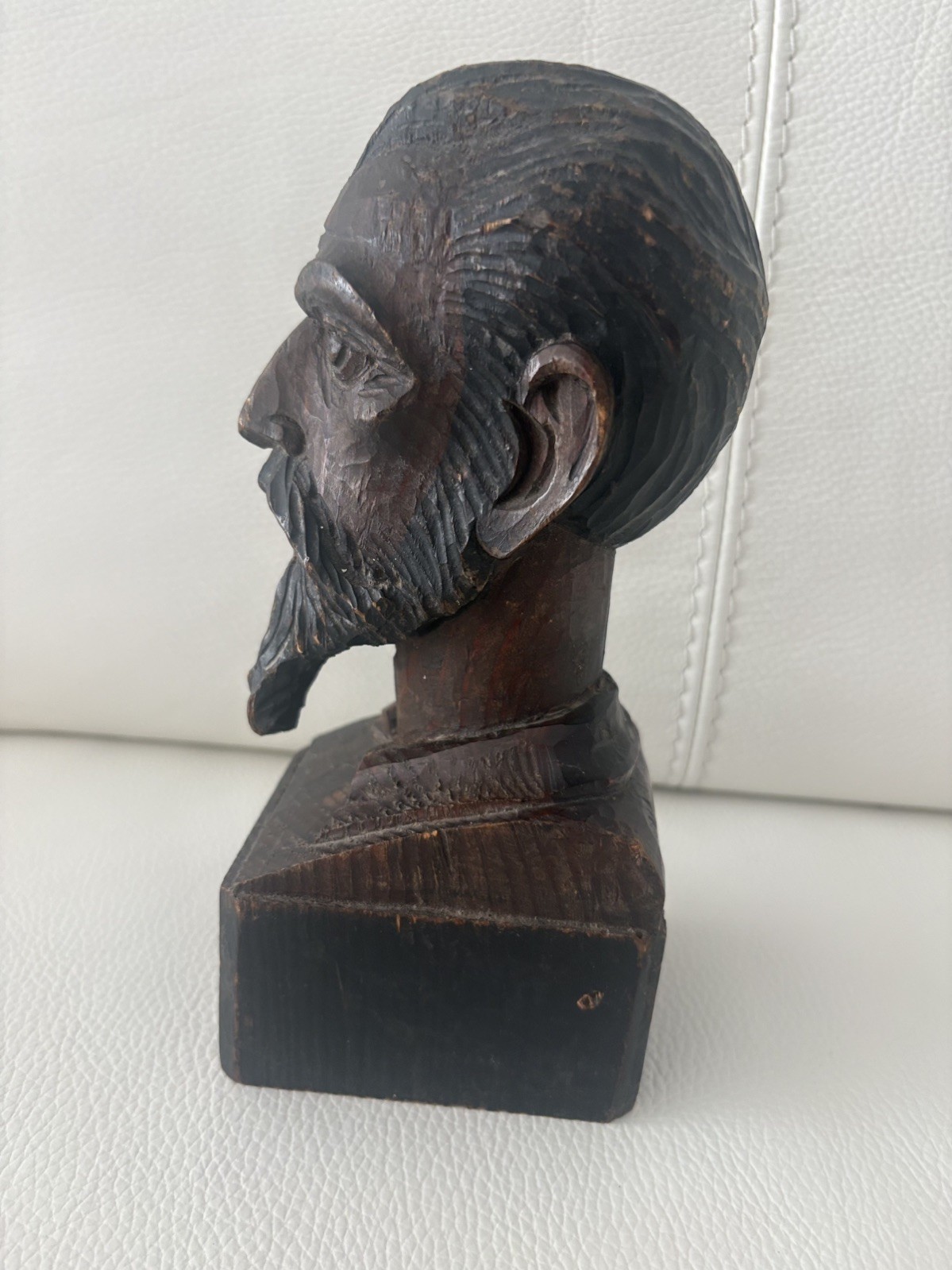 RARE Vintage OURO Artesania Don Quixote Hand Carved Wooden Bust, Made in Spain