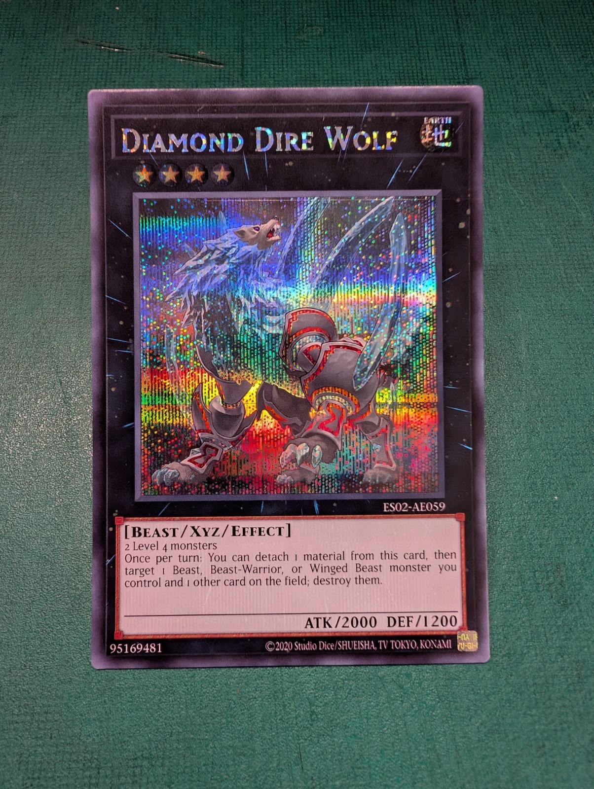 Yugioh Asian English OCG ES02-AE059 Diamond Dire Wolf secret rare Yugioh Asian English OCG ES02-AE059 Diamond Dire Wolf secret rare