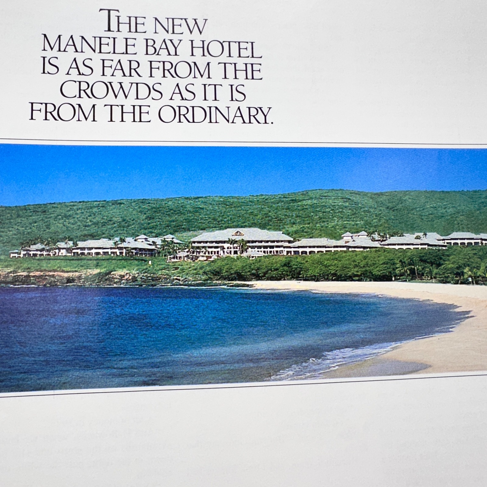 1991 Manele Bay Motel Lana’i Hawaii Vintage Print Ad Travel Tourist Advert Art
