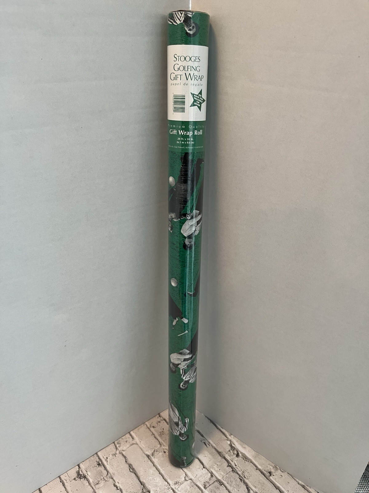 VTG Three Stooges Golf Wrapping Paper Roll Green Larry Moe Curly 3 Little Beers VTG Three Stooges Golf Wrapping Paper Roll Green Larry Moe Curly 3 Little Beers