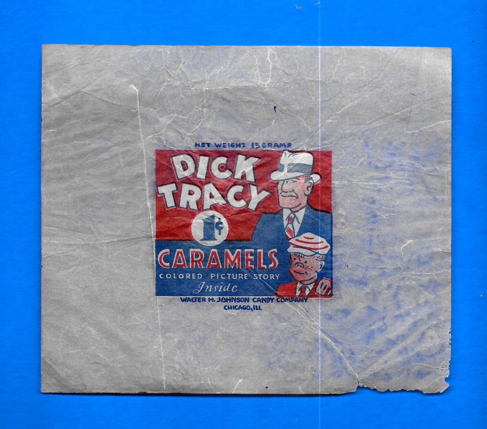1937 Dick Tracy Caramels Walter Johnson Co Gum Wax Wrapper R-41 ORIGINAL VINTAGE