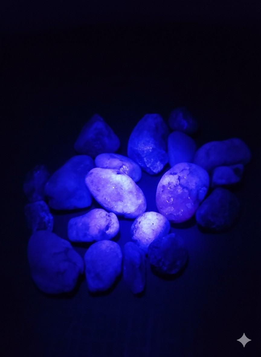 20 Piece South Carolina Fluorescent Stone Set - Vivid Pink Glow Under 365nm UV