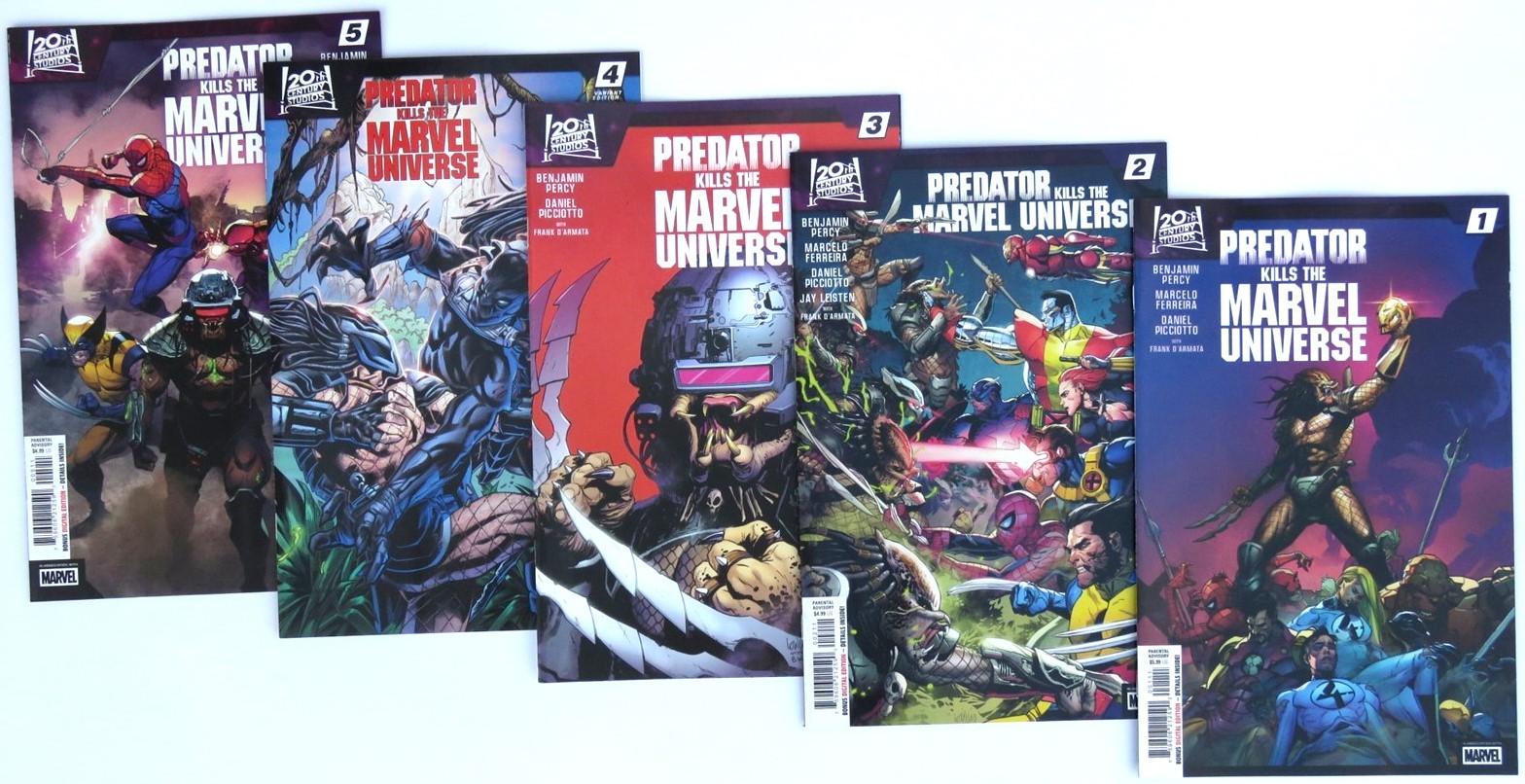 PREDATOR KILLS The MARVEL UNIVERSE (5) comic Lot #1 2 3 4 5 1st print Set Yautja