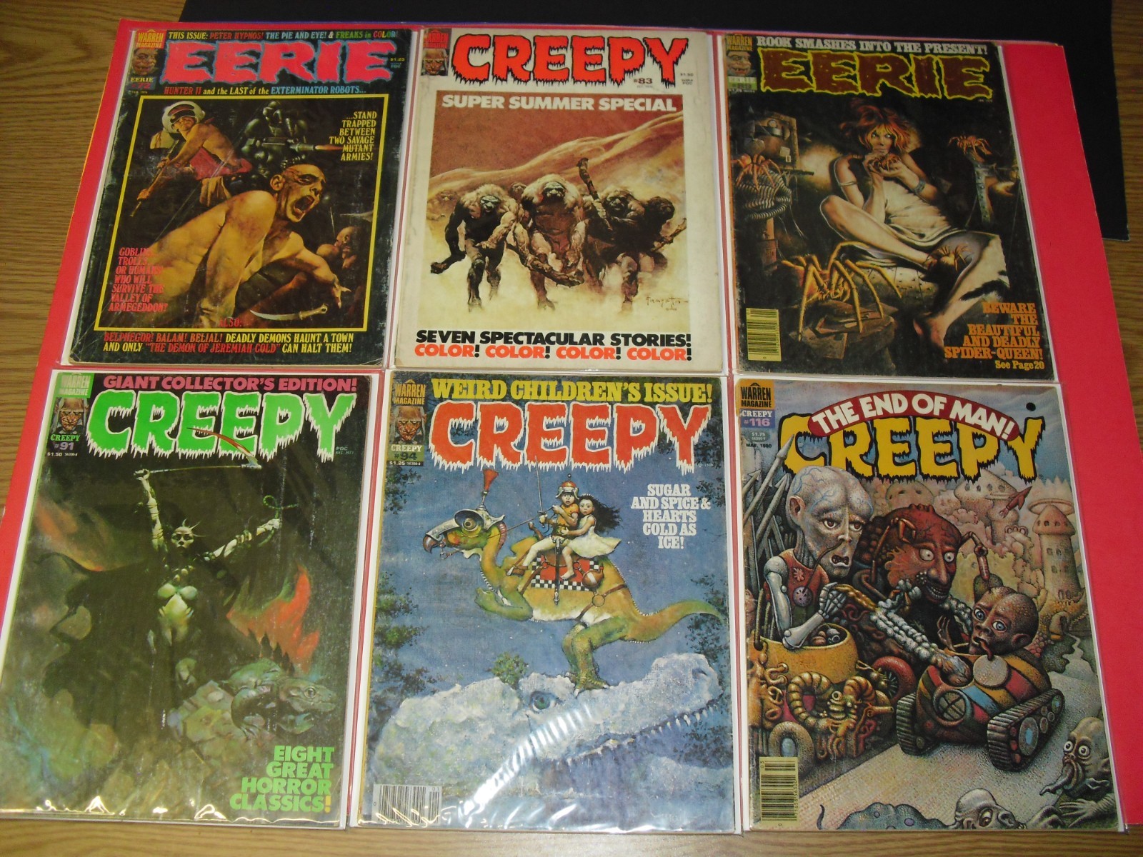Lot of 6 Eerie & Creepy Magazine #72 83 89 91 94 & 116 VG to FN Warren 235