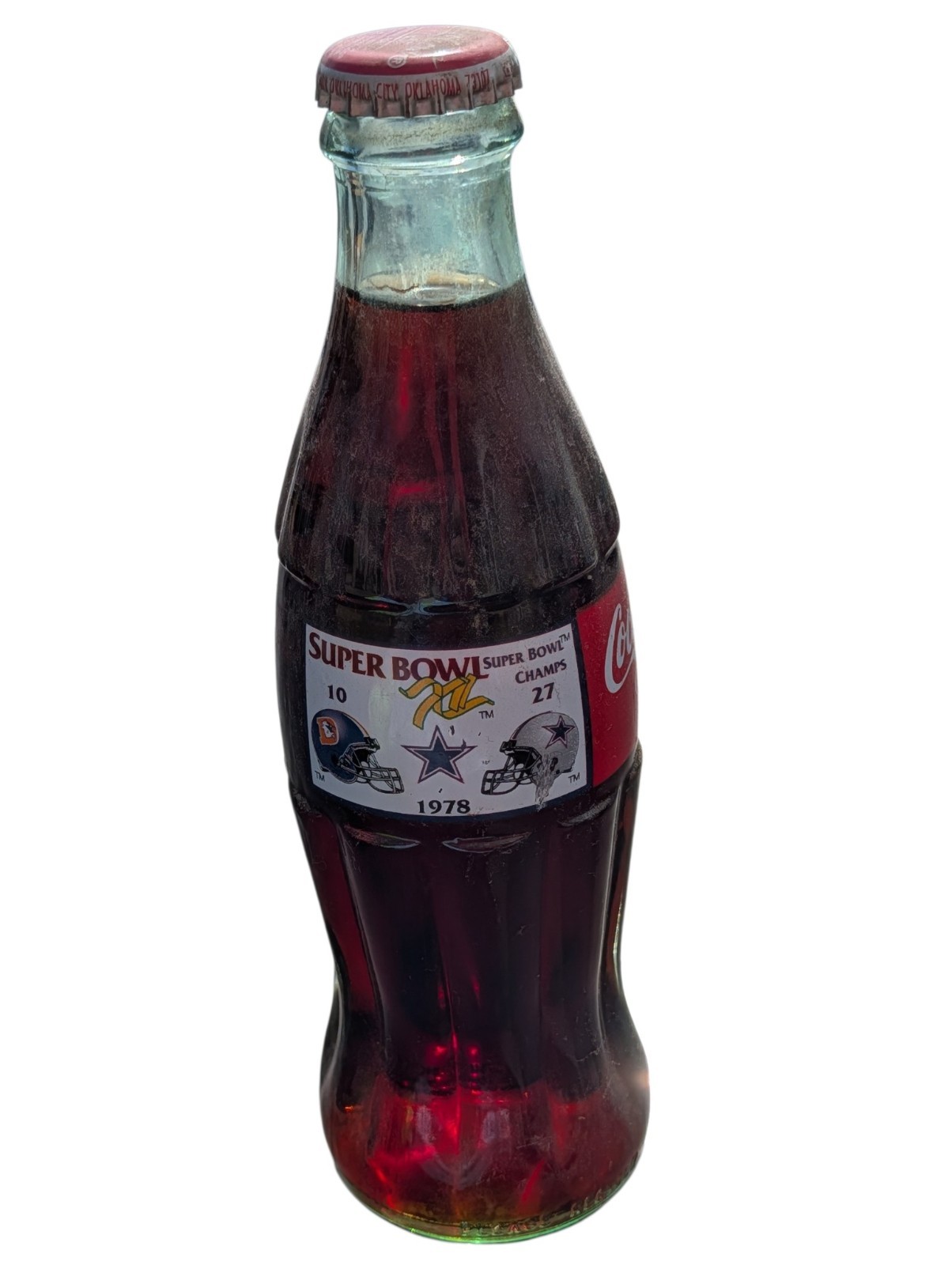 Vintage Dallas Cowboys vs Denver 1978 8 OZ Super Bowl Coca-Cola Coke Bottle 1996