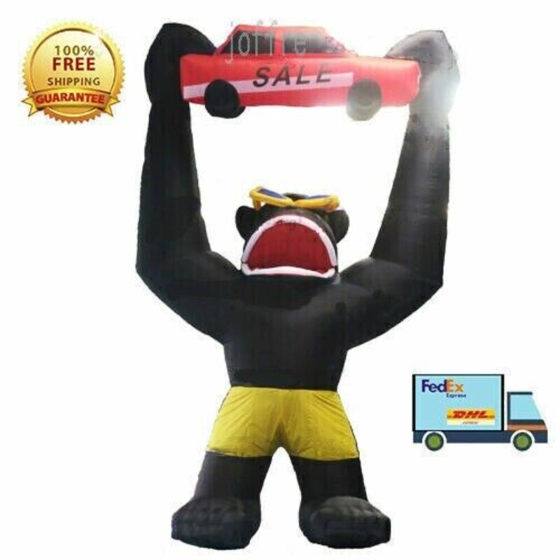 20ft Inflatable Advertising Giant Gorilla Holding A Car with Air Blower Newest