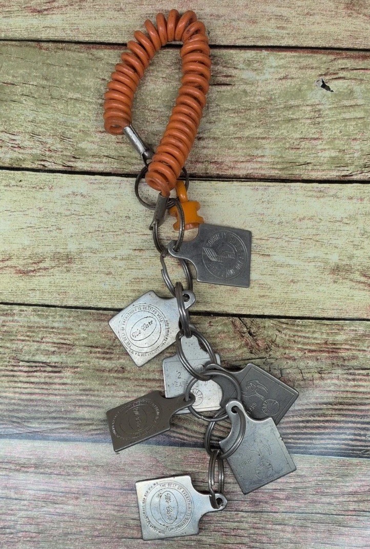 Vintage AA Sobriety Keychain Lot 30 Days 1-6 Years We Care Metal Tags