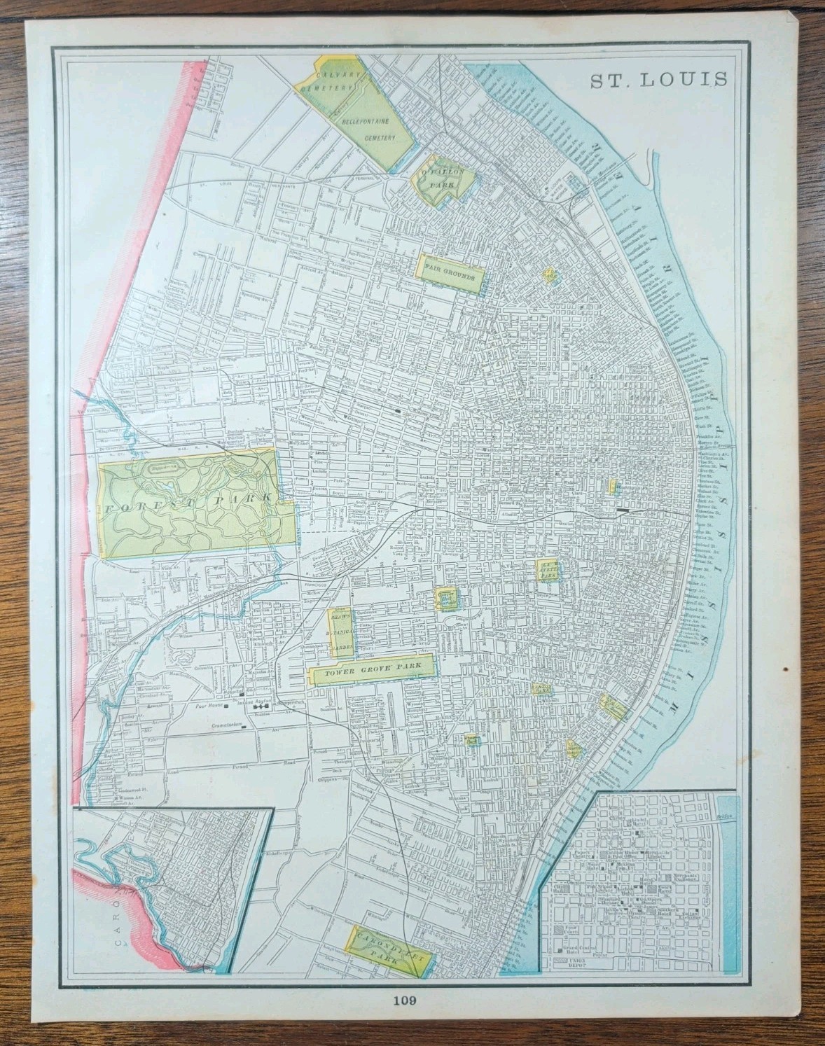 Vintage 1897 ST LOUIS MISSOURI Map 14