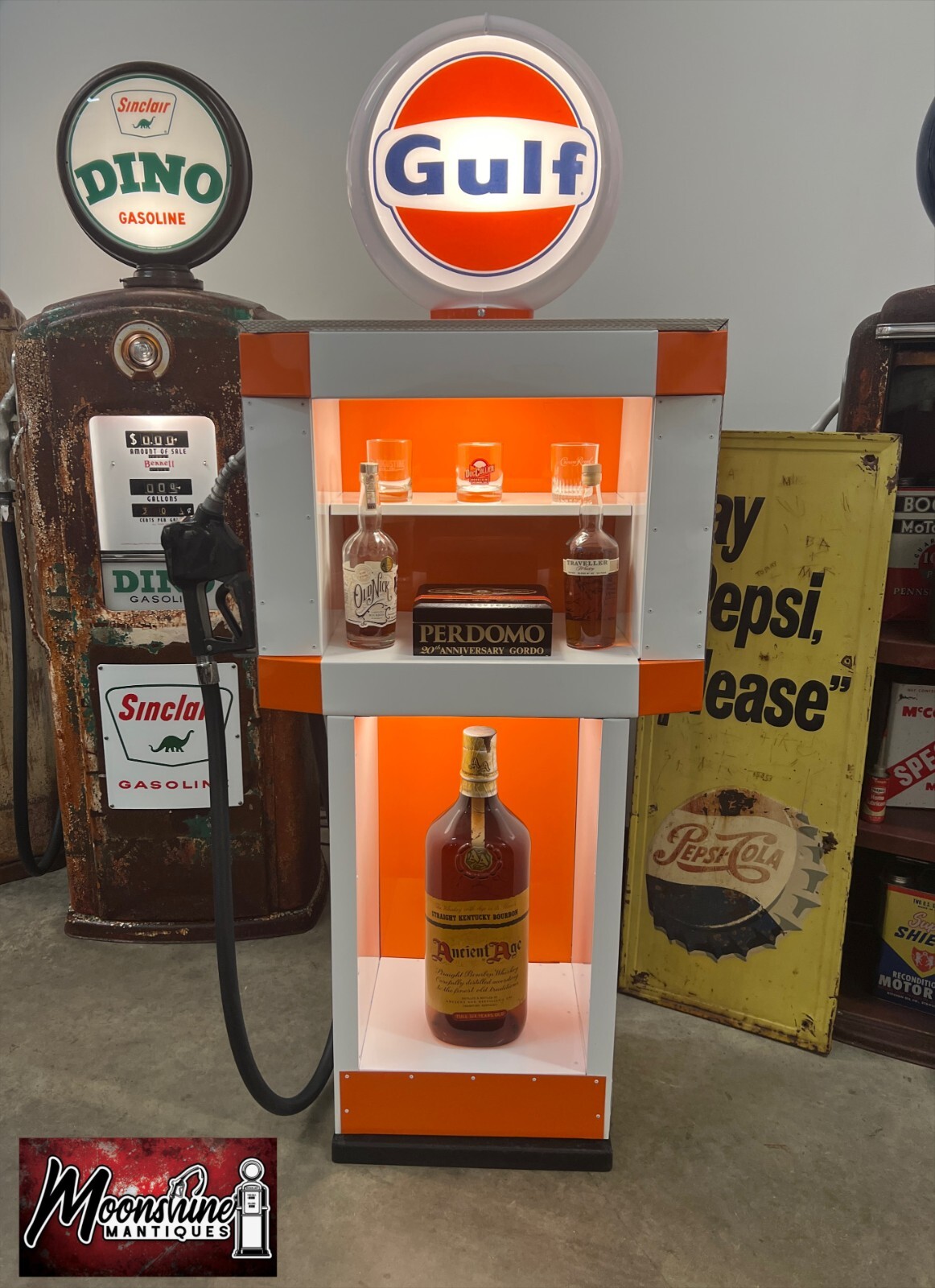 Custom 1960’s GULF Tokheim Gas Pump w/ Display Shelves