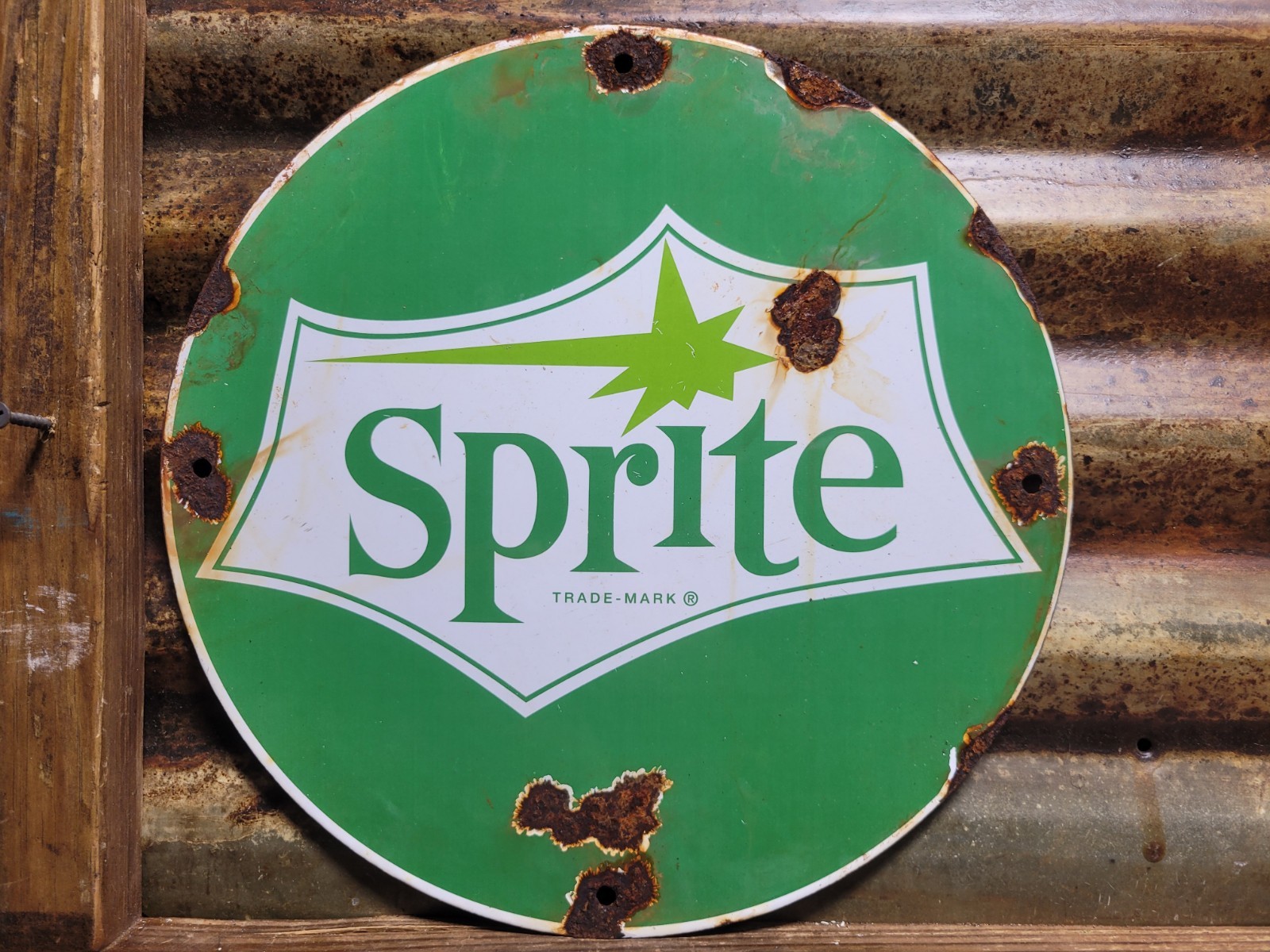 VINTAGE SPRITE PORCELAIN SIGN OLD BEVERAGE SODA POP SOFT DRINK RESTAURANT COLA