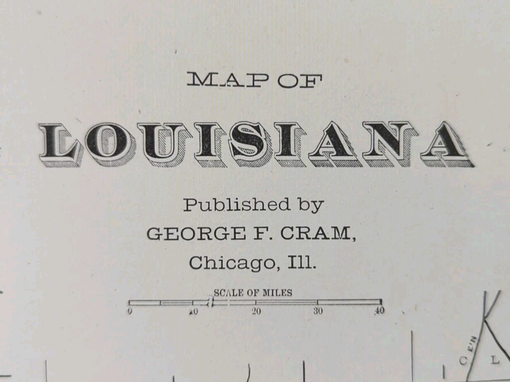 Vintage 1904 LOUISIANA Map 22\