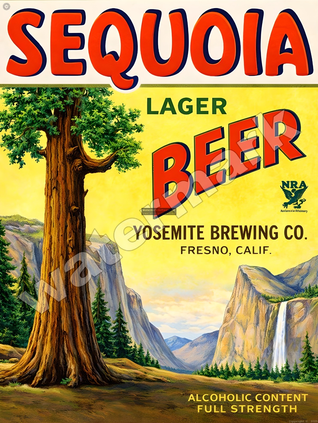 Sequoia Lager Beer Yosemite Brewing  Metal Sign 9\