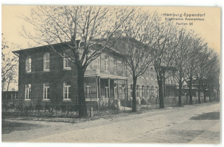 Postcard Hamburg-Eppendorf - general hospital - pavilion 56