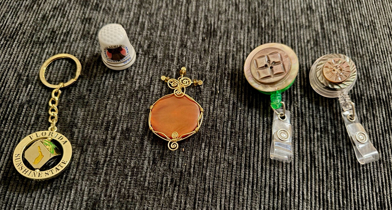 Vintage Souvenirs/Handcrafted Jewelry/Badge Clips