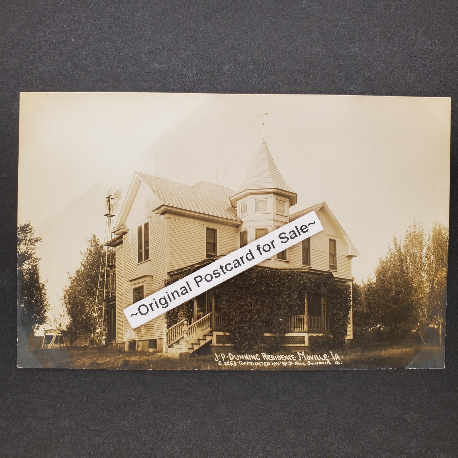 RPPC Moville Iowa IA Victorian House Real Photo Postcard sioux city