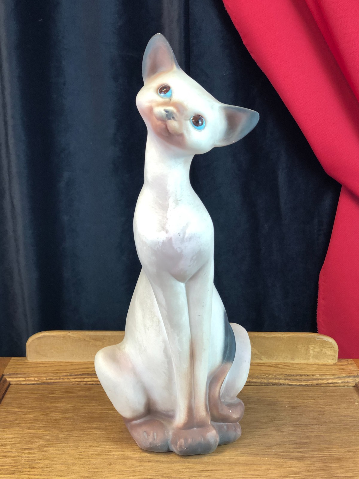 Vintage Anthony Freeman McFarlin Pottery 1957 SIAMESE CAT Figurine 14 1/2\