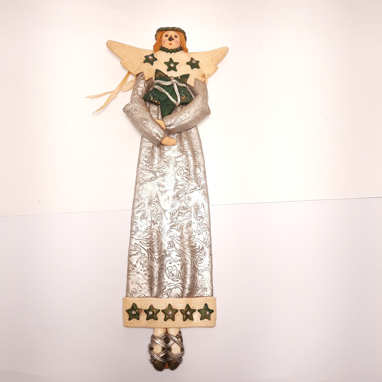 VTG Cynthia Madrid STARS Angel Folk Art 18” Doll Midwest Cannon Falls Wall Hang