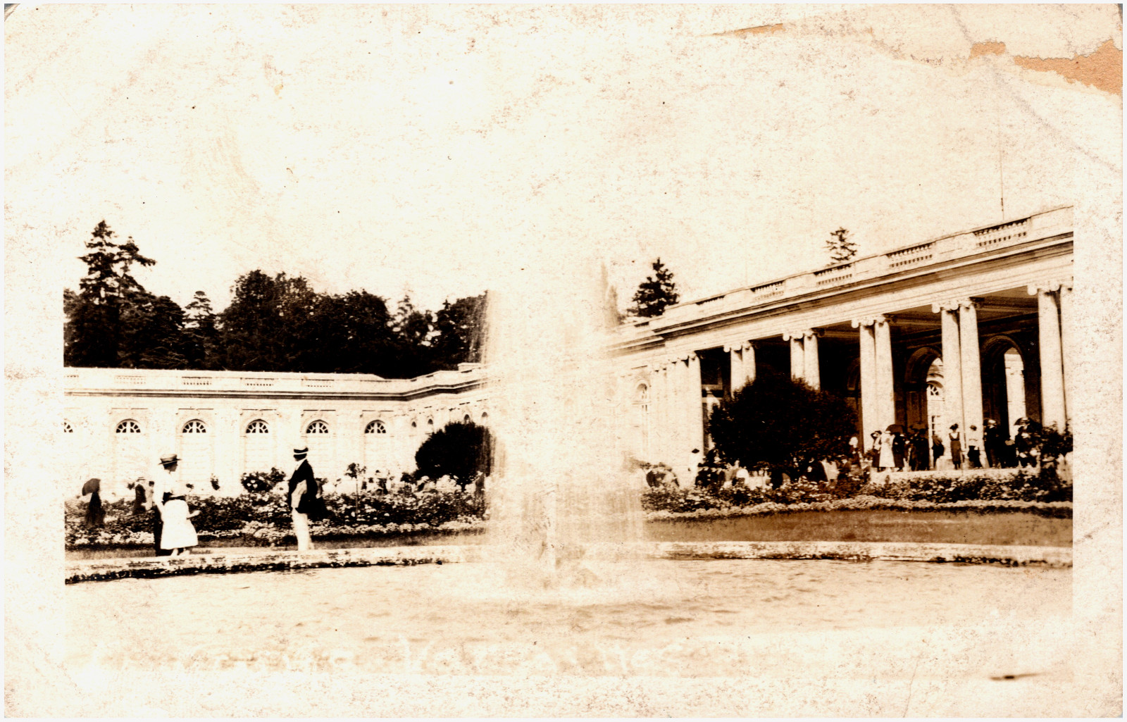 The Grand Trianon Palace Fountain Versailles France Chateau 1920s RPPC Postcard