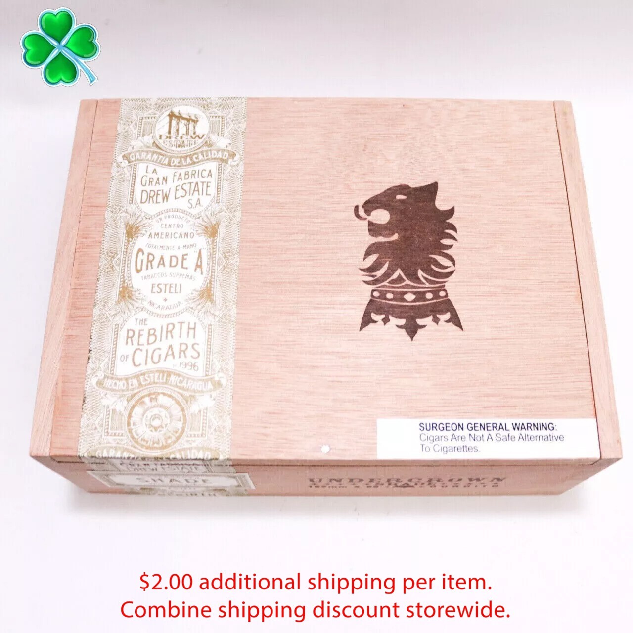 Undercrown Gordito Shade Empty Wood Cigar Box 9.5