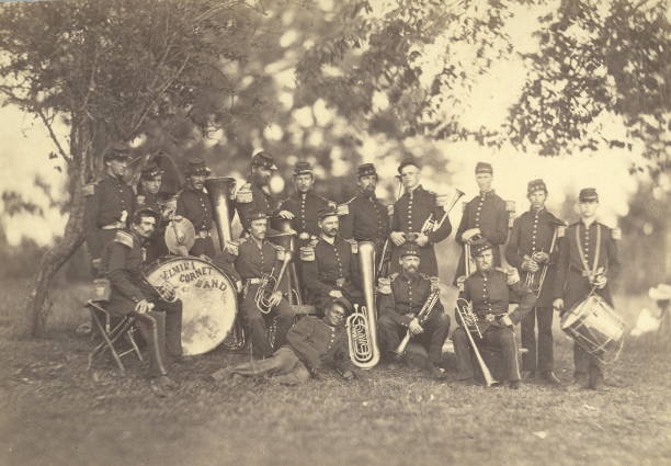 Elmira Cornet Band Thirty-Third Regiment 1861 Old Photo Print Elmira Cornet Band Thirty-Third Regiment 1861 Old Photo Print